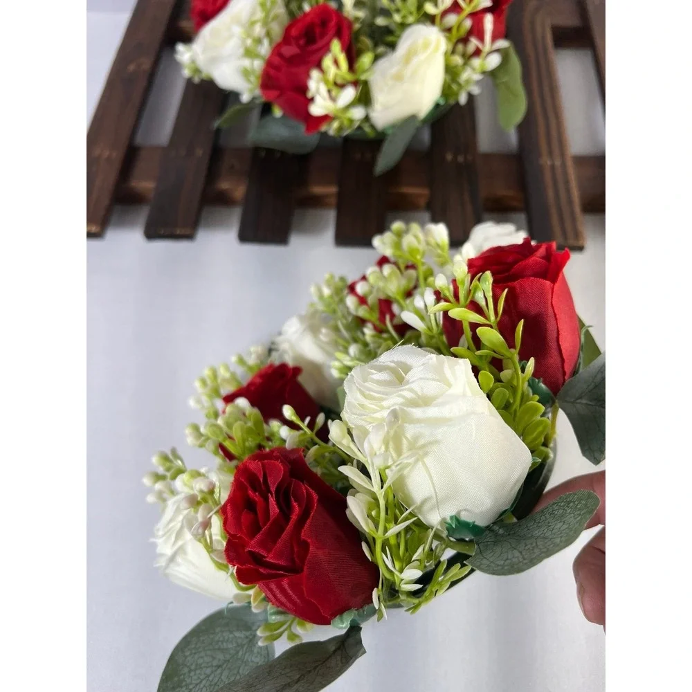 NUPTIO Flower Wreath for Table Centerpieces:‎ 8.5 Inch Small